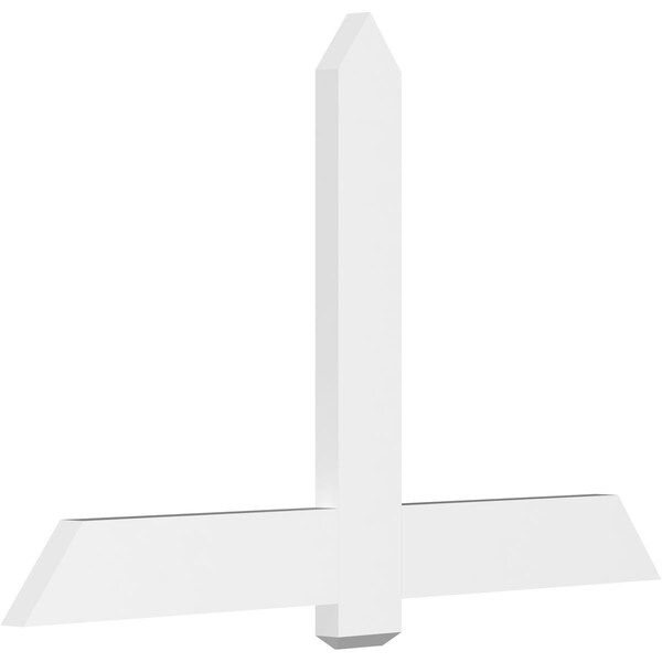 Ekena Millwork Eugene Architectural Grade PVC Gable Bracket, 60"W x 37 1/2"H x 2"D x 6"F, 15/12 Pitch GBP060X38X0206EUG00 - main